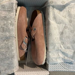 NWT Birkenstock Boston Pink Clay Leather Suede Size 39